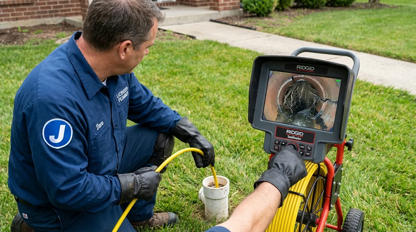 Sewer camera inspection being performed by Johns Plumbing LLC in Irmo
